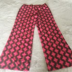 Jude Connally Wide Leg Trixie Pants Keyhole Pink Brown Medium